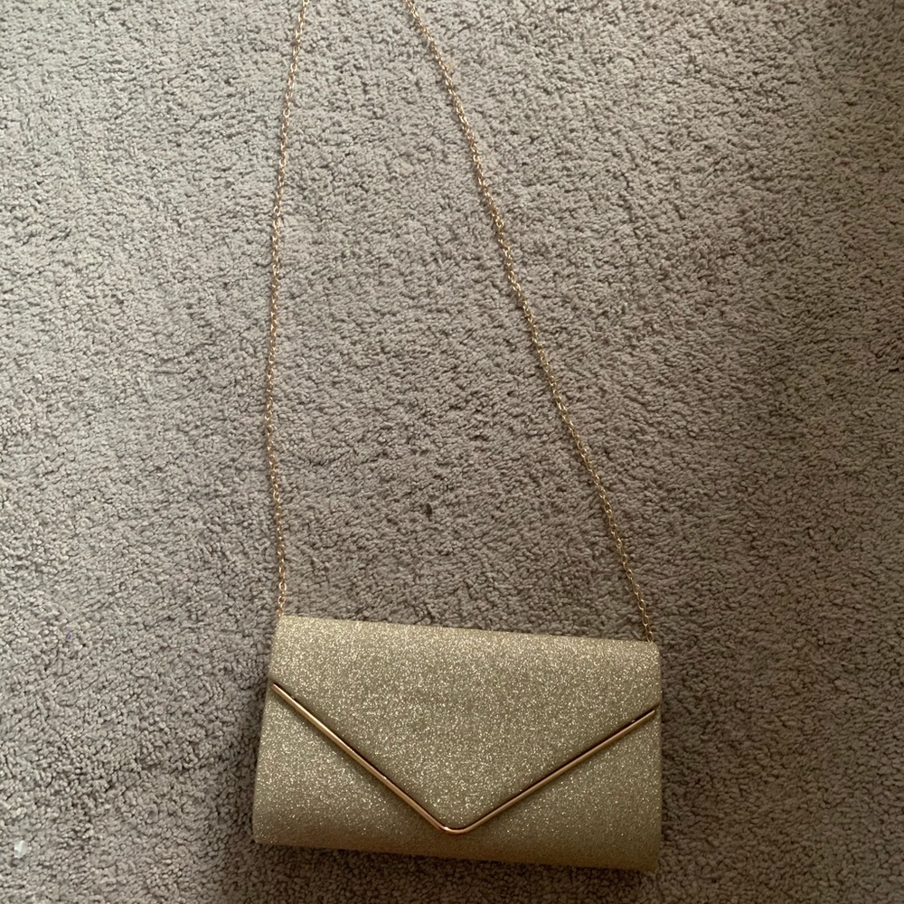 gold sparkly purse